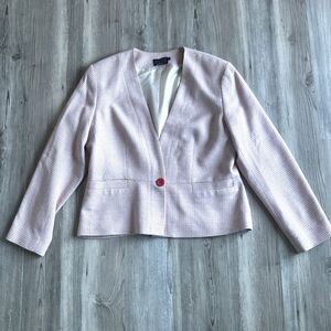 Vintage Pendleton Women’s  Plaid Rayon Wool Blazer Jacket Red/pink Tan Size 12